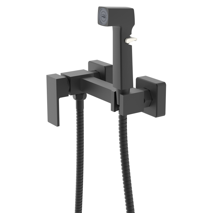 Гигиенический душ Azario Seyne со смесителем, керамический картридж, шланг 150 см, черный матовый (AZ-KFX05B)