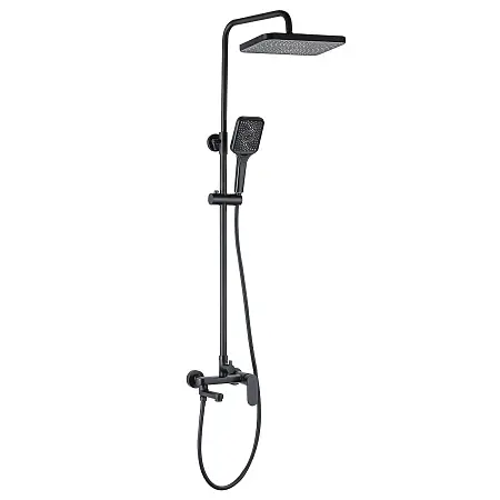 Душевая колонна Azario ARIZONA со смесителем для ванны, с поворотным изливом, прямоугольная, черный (AZ-20BS) Душевая колонна Azario ARIZONA со смесителем для ванны, с поворотным изливом, прямоугольная, черный (AZ-20BS)