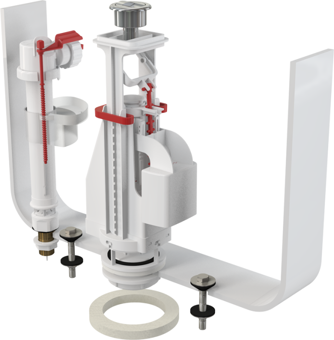 Сливная арматура Alca Plast боковой подвод, с двойной кнопкой, хром (SA08AS 1/2" CHROM)