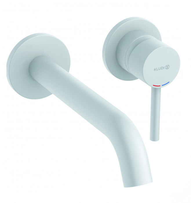 Смеситель для раковины KLUDI BOZZ WHITE настенный встраиваемый внешняя часть, белый матовый (382455376)