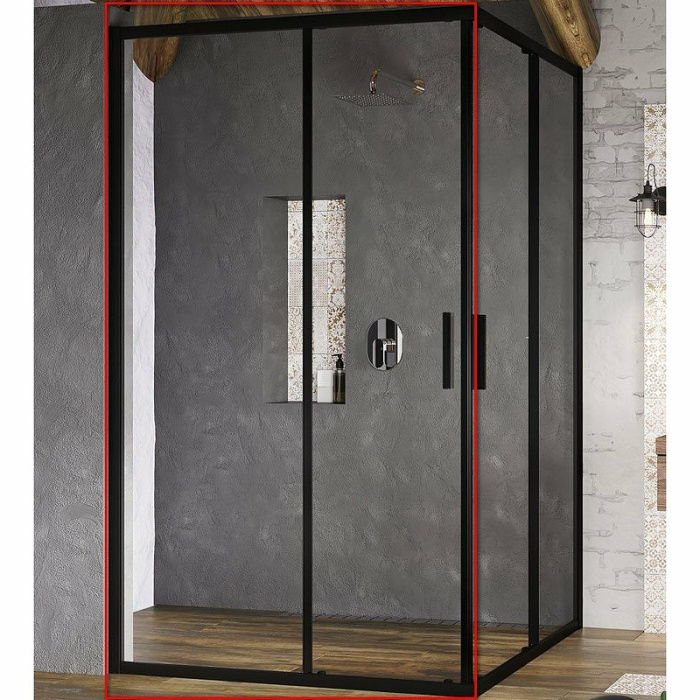 Душевая дверь Ravak Blix Slim BLSRV2K-80 стекло Transparent, профиль Черный матовый (X1XM40300Z1)