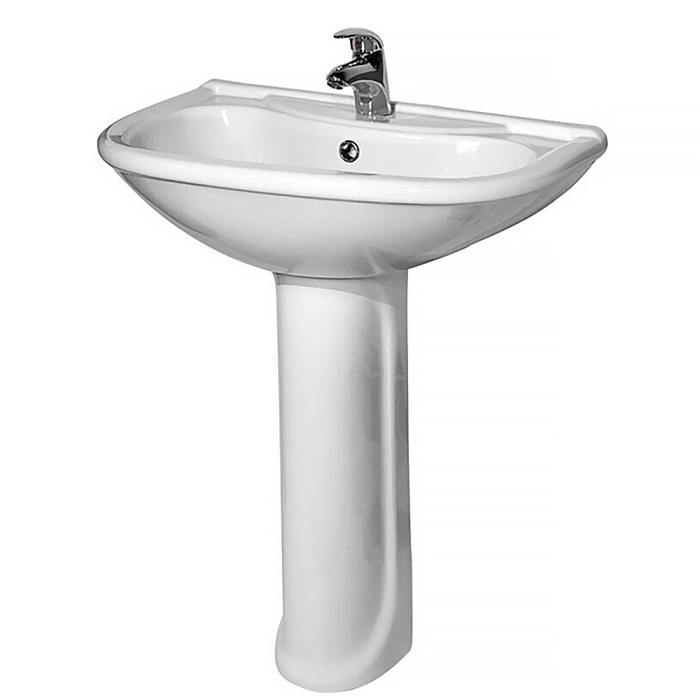 Раковина подвесная Оскольская керамика Престиж-55 с постаментом (45101100302) Раковина подвесная Оскольская керамика Престиж-55 с постаментом (45101100302)