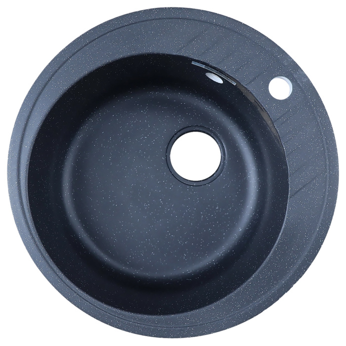 Кухонная мойка AZARIO Solo 505x505x190 искусственный мрамор, сифон в комплекте, цвет черный (CS00105237)