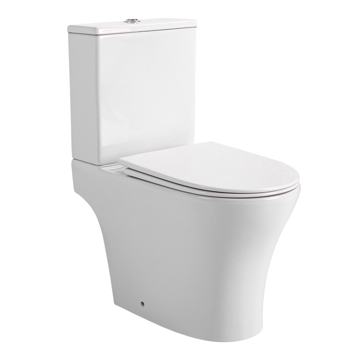 Унитаз-компакт Azario Reina 630х360х815 напольный, безободковый, слив "Скрытое Торнадо", с быстросъемным сиденьем "Микролифт" (AZ-2785T)