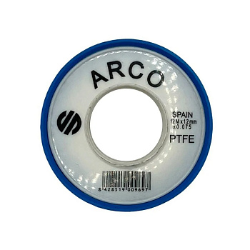 Лента ФУМ ARCO 12х0,075 тефлоновая, 12 метров, белый (05301)