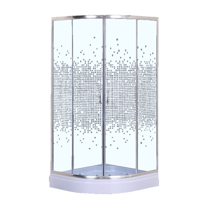 Душевое ограждение LORANTO 90х90х215 с низким поддоном13см, серое закаленное стекло 4мм, профиль хром (CS-8015GB 90)