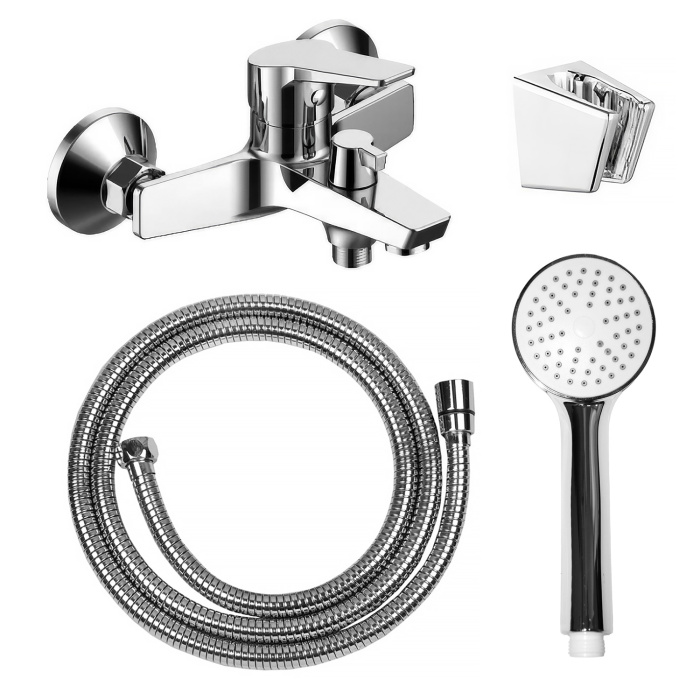 Смеситель для ванны LORANTO INESSA керамический картридж, с полным душевым набором, хром (LR30287001) Смеситель для ванны LORANTO INESSA керамический картридж, с полным душевым набором, хром (LR30287001)