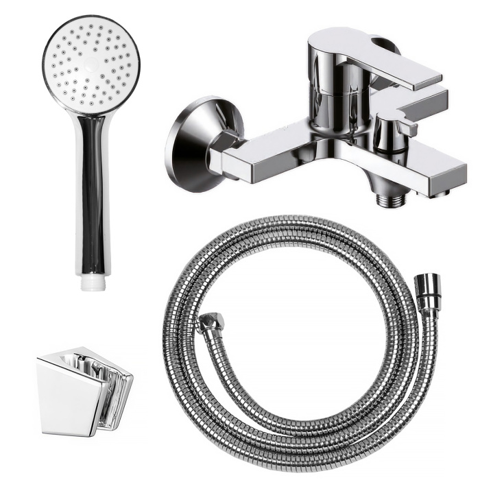 Смеситель для ванны LORANTO NORMA керамический картридж, с полным душевым набором, хром (LR30501001) Смеситель для ванны LORANTO NORMA керамический картридж, с полным душевым набором, хром (LR30501001)