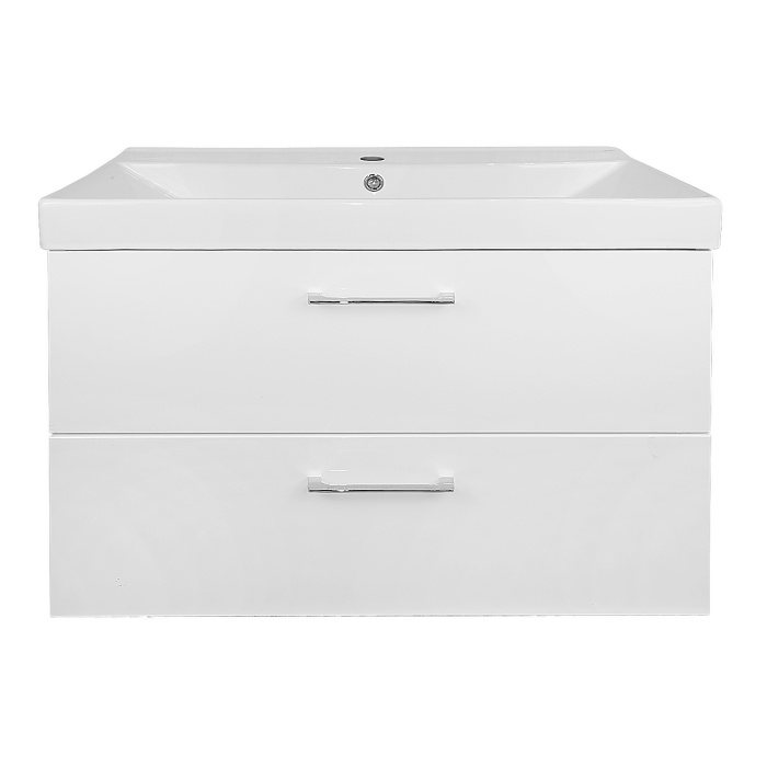 Комплект Тумба Ника 80 815х470х570 подвесная, с раковиной Tempo 80, белый глянцевый (CS00091369)