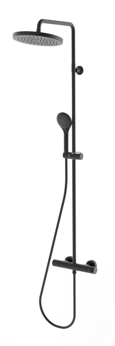 Душевая стойка Bossini ELIOS с термостатическим смесителем, верхний душ Ø250 мм., ручной душ с 3 режимами, цвет: черный матовый (L10172.073) Душевая стойка Bossini ELIOS с термостатическим смесителем, верхний душ Ø250 мм., ручной душ с 3 режимами, цвет: черный матовый (L10172.073)