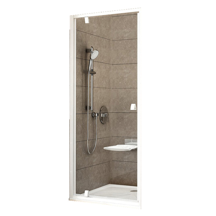 Душевая дверь Ravak Pivot PDOP1-90 распашная, стекло Transparent профиль Белый, ручка Белая (03G70101Z1)