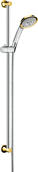Душевой набор Hansgrohe Raindance Classic 100 3jet со штангой 90 см, хром/золото (27841090)