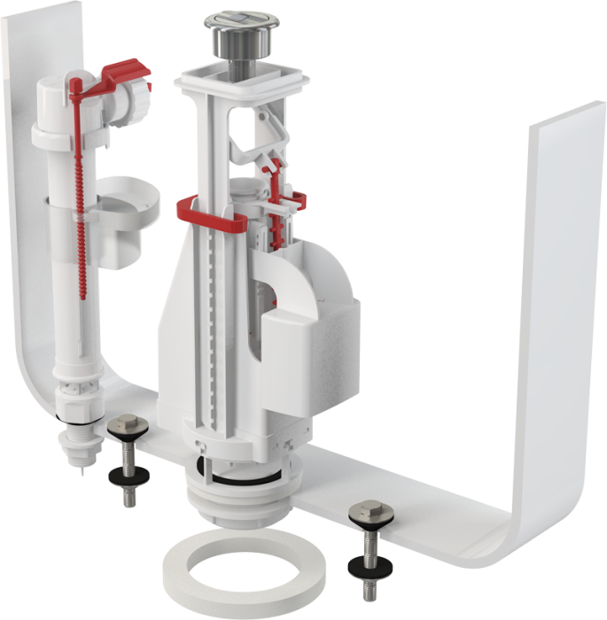 Сливная арматура Alca Plast нижний подвод, с двойной кнопкой, хром (SA08AS 1/2" CHROM)