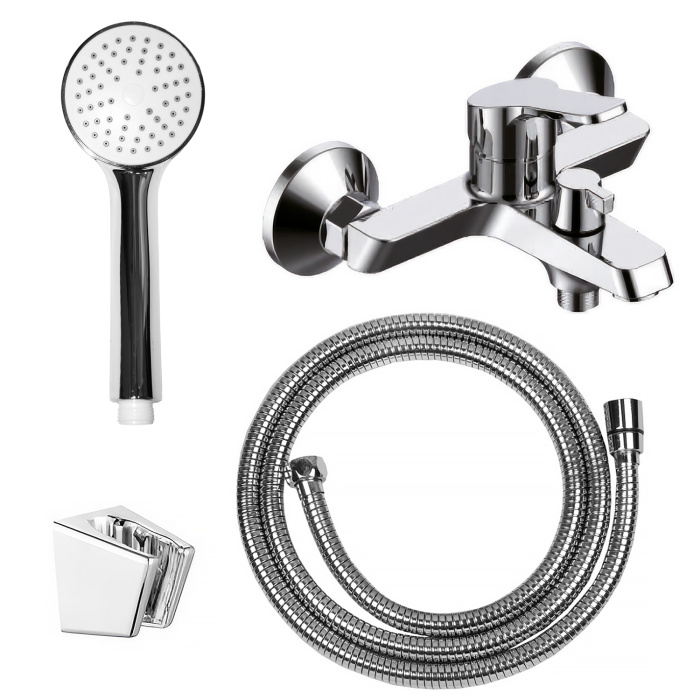 Смеситель для ванны LORANTO TINA керамический картридж, с полным душевым набором, хром (LR30362001) Смеситель для ванны LORANTO TINA керамический картридж, с полным душевым набором, хром (LR30362001)