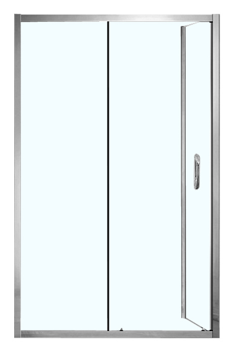 Душевое ограждение AZARIO 1200х800х2000, БЕЗ ПОДДОНА, прозрачное стекло 6 мм, открывание налево, цвет профиля серебро (AZ-ND1131 L 1200)