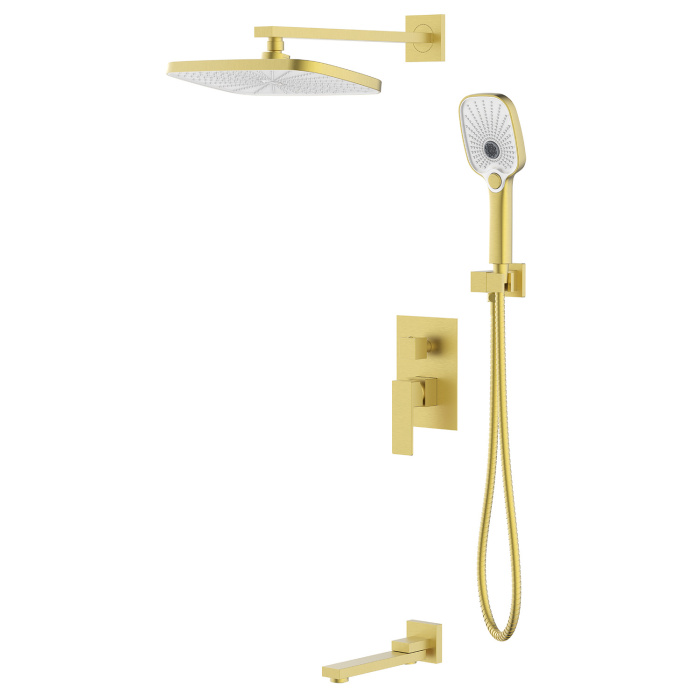  Душевая система Azario Reusa встраиваемая, с изливом, золото матовое (AZ-K7367MG)