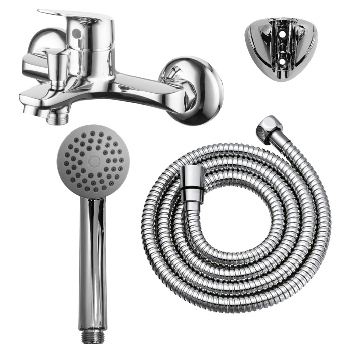 Смеситель для ванны и душа Azario с ручным душем, керамический картридж, хром (AZ-HU245906) Смеситель для ванны и душа Azario с ручным душем, керамический картридж, хром (AZ-HU245906)