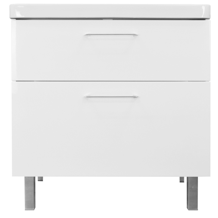 Комплект Тумба Azario Ника 80 Н 800х475х850 напольная, с раковиной Monte 80, белый глянцевый (CS00082789)