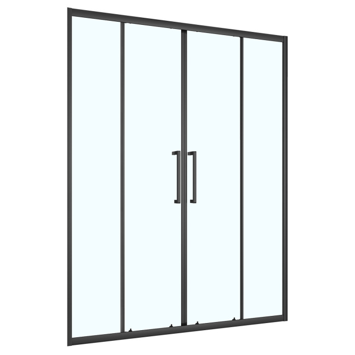 Душевая дверь Loranto 150x190 раздвижная, прозрачное стекло 6 мм, профиль черный матовый (CS-AB04B-150)