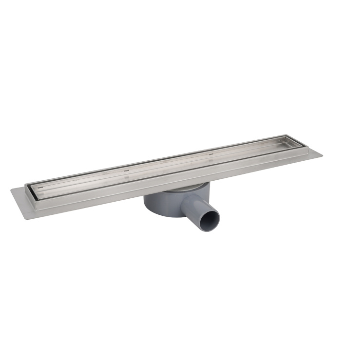 Душевой лоток AZARIO 800 мм, D40(50), решетка из нержавеющей стали "под плитку", металлический желоб, поворот 360°, комбинированный затвор (AZT3TILE800)