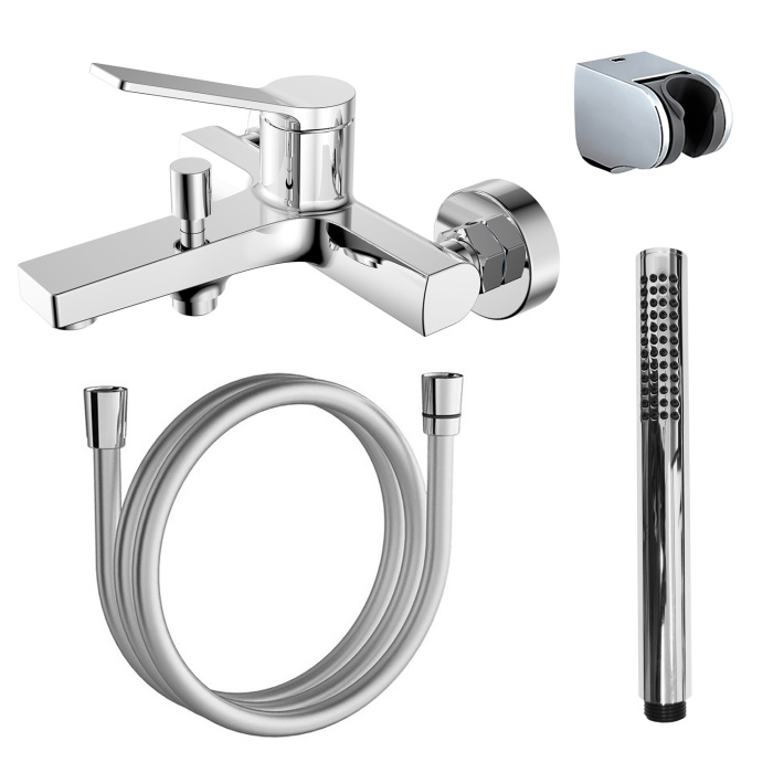 Смеситель для ванны и душа Azario VISE с ручным душем, керамический картридж, хром (AZ-VSA238330C) Смеситель для ванны и душа Azario VISE с ручным душем, керамический картридж, хром (AZ-VSA238330C)