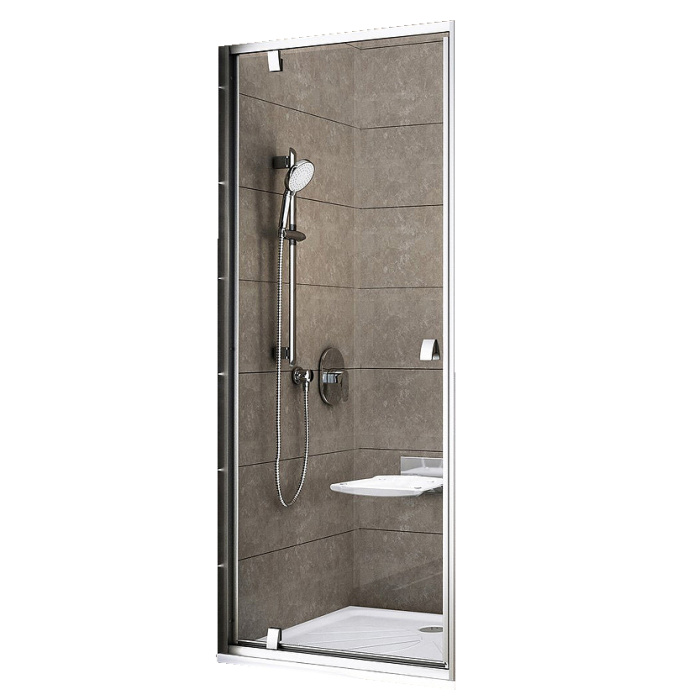 Душевая дверь Ravak Pivot PDOP1-80 распашная, стекло Transparent, профиль Сатин, ручка Хром (03G40U00Z1)