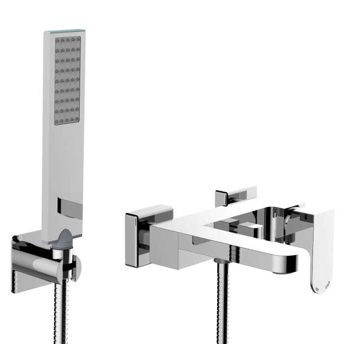 Смеситель для ванны Bossini GILLO с ручным душем, керамический картридж, шланг из латуни 125 см., хром (Z00727.030)