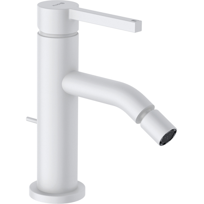 Смеситель для биде Kludi Nova Fonte Pura с донным клапаном, керамический картридж, белый матовый (202165315)