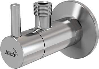 Угловой вентиль с фильтром Alcadrain 1/2" × 3/8", круглый, хром (ARV001)