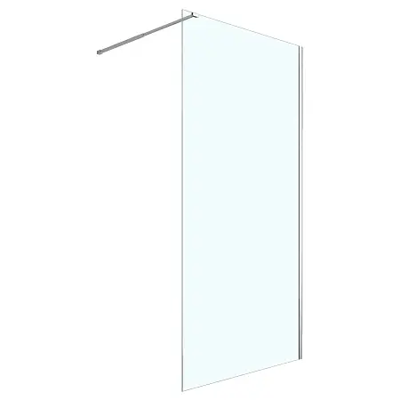 Душевая перегородка Loranto Walk-in 70x200 регулируемый кронштейн 70-100 мм, прозрачное стекло 8 мм, профиль хром (CS-W04C-70)