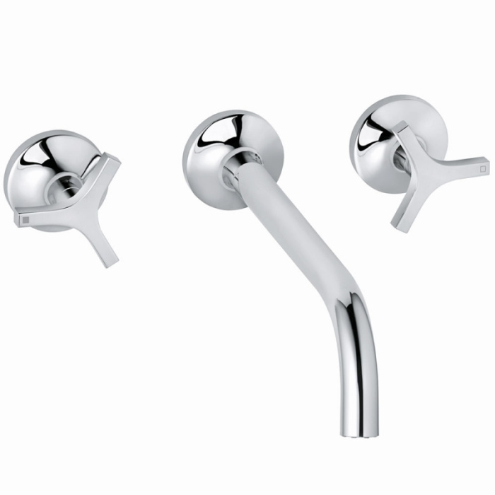 Смеситель для раковины Kludi Nova Fonte настенный, излив 24 см., керамические кран-буксы, хром (201460539)