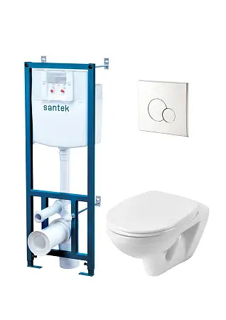 Пэк: Santek Бореаль: подвесной унитаз +  инсталляция + кнопка смыва хром + сидение SC (1.WH50.1.544)