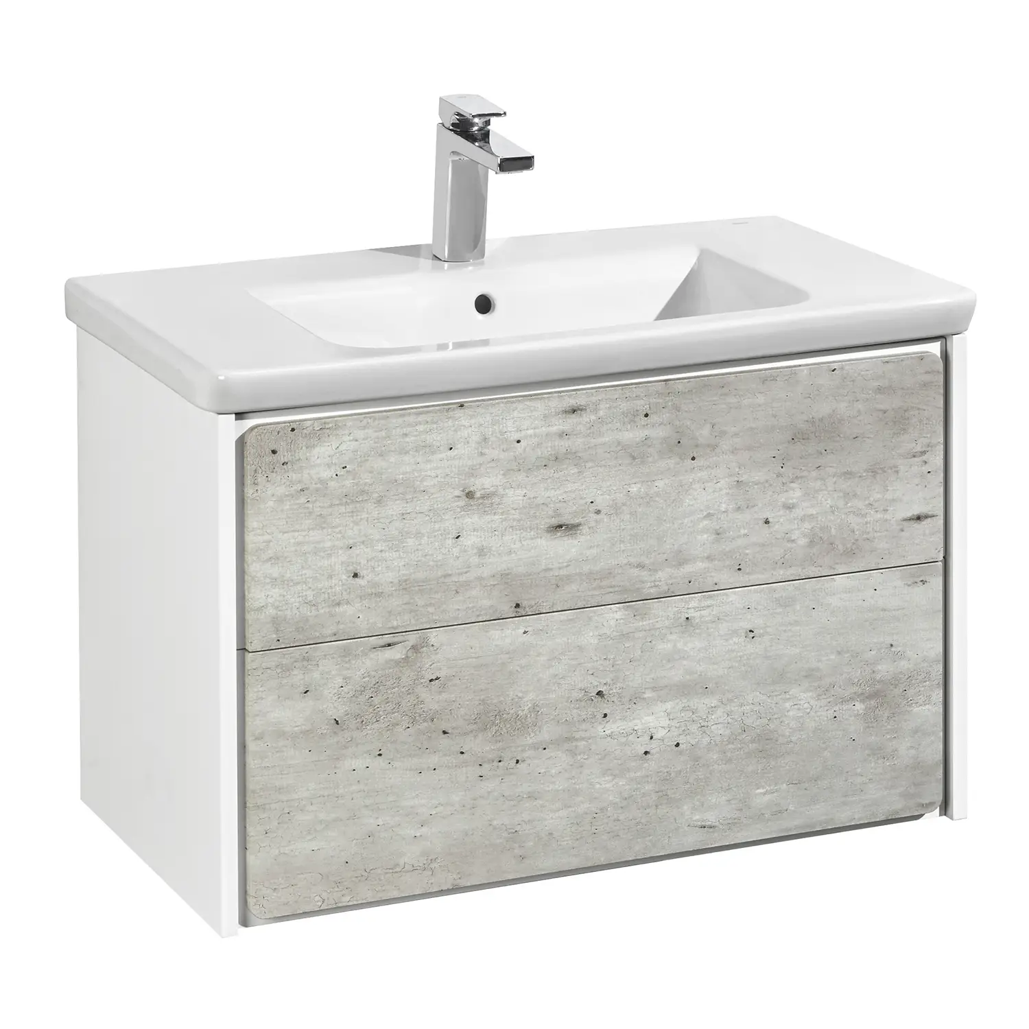 Тумба под раковину Roca Z Ronda, 80 см, подвесная,  бетон/белый матовый (RU93.0.300.4)