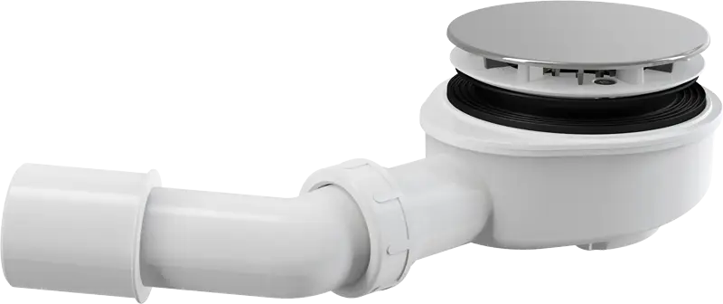 Сифон для душевого поддона Alcadrain заниженный, хромированный (A491CR)