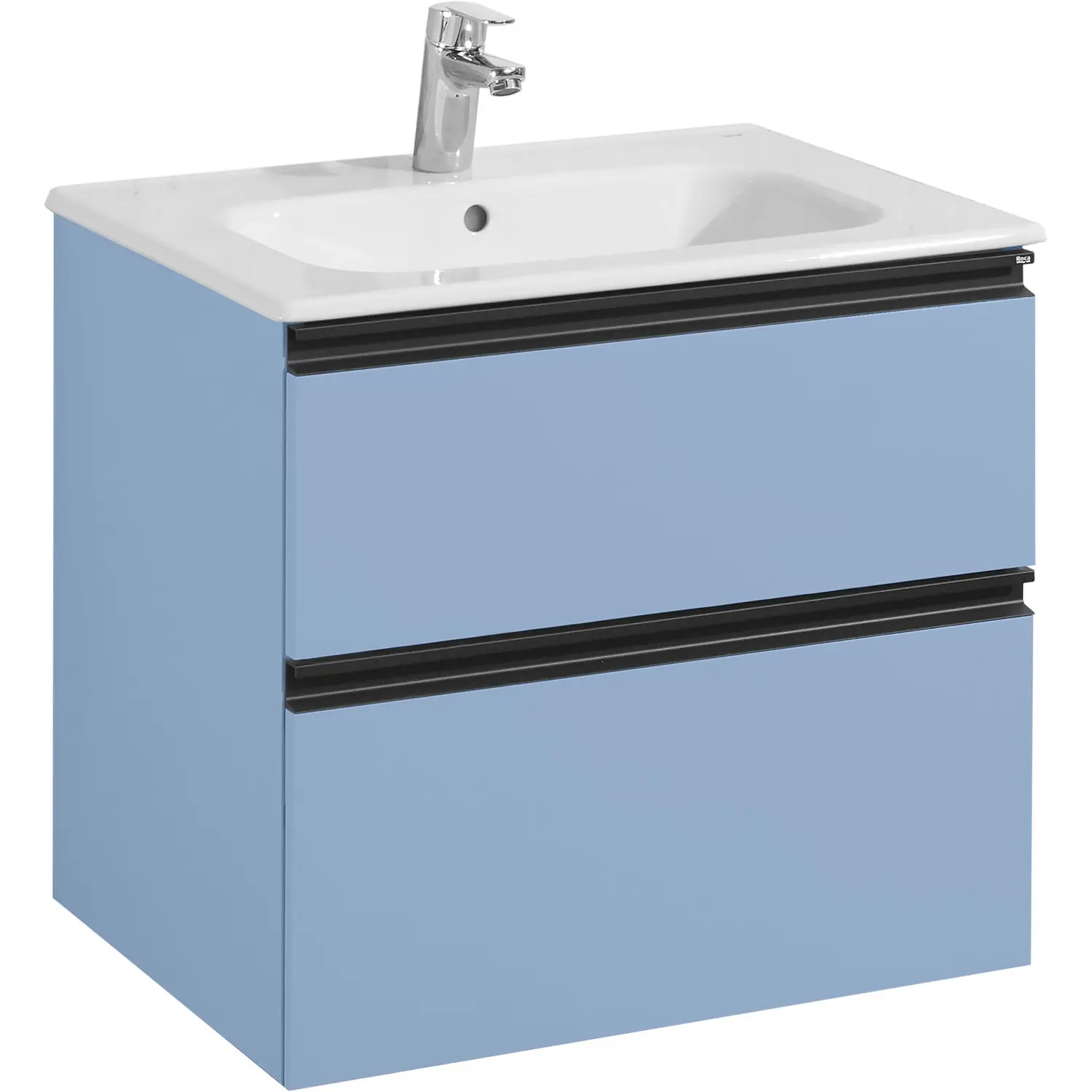 Тумба под раковину Roca DOMI 600 мм, подвесная, 2 ящика, небесный синий матовый (Z.RU93.0.787.0)