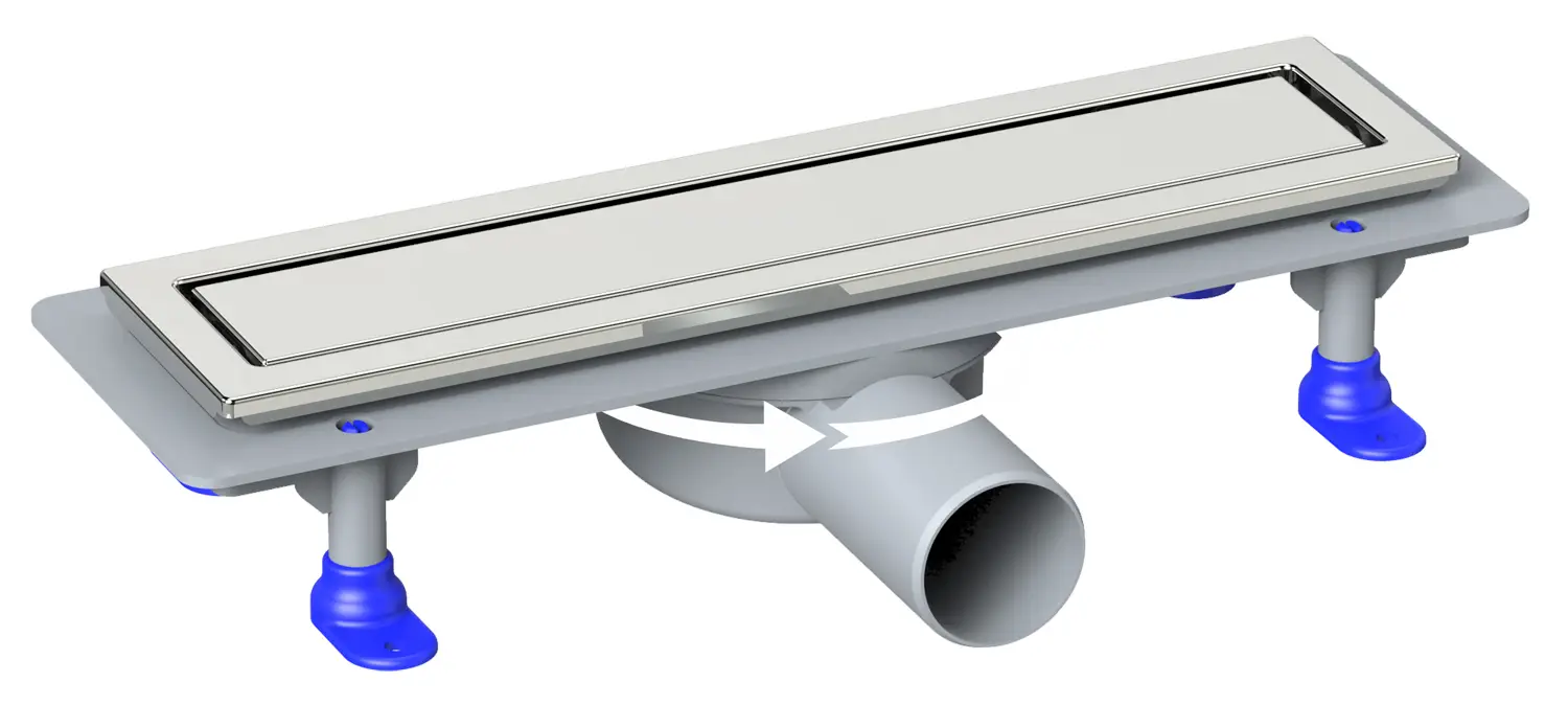 Душевой лоток LORANTO PRIME SKALA DELUXE 60 см боковой сток D-50, 360*, решетка из нержавеющей стали под плитку, гидрозатвор сухой (4028.0Y050K.060.1)