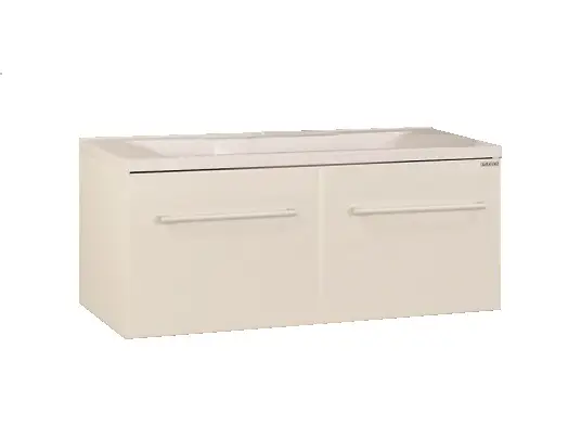 Тумба под раковину AQUATON Мадрид 100 М подвесная, 2 ящика, белая (1A128001MA010)