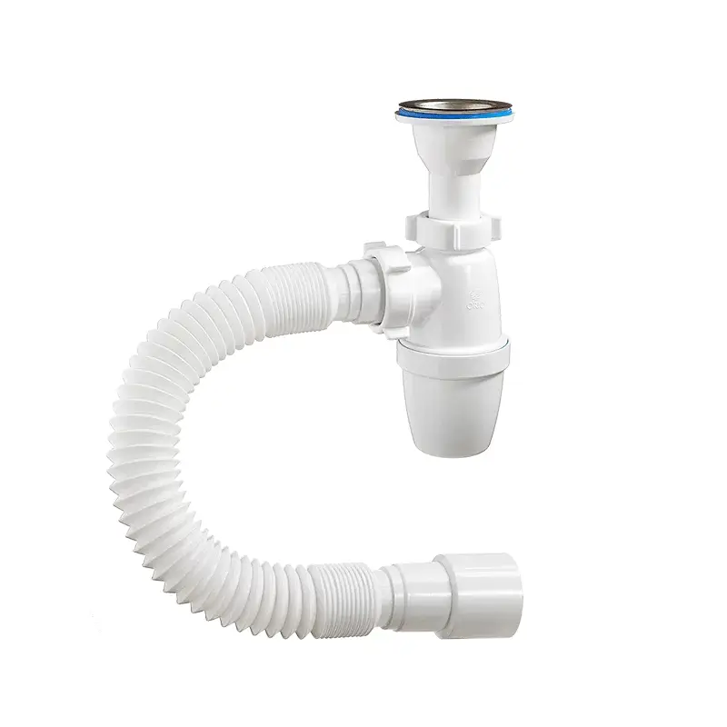 Сифон бутылочный ОРИО малый корпус с литым выпуском 1 1/2 х 40, с гибкой трубой 40-40/50 (А-32019)