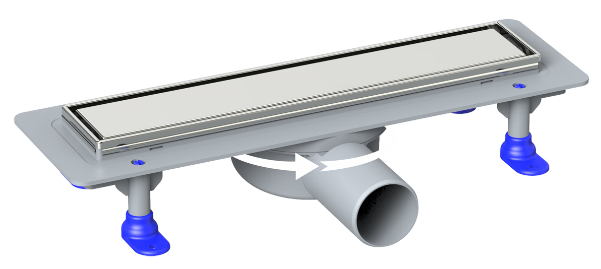 Душевой лоток LORANTO PRIME SKALA LEGAL 50 см боковой сток D-50, 360*, решетка из нержавеющей стали под плитку, гидрозатвор сухой (4026.TY050K.050.1)