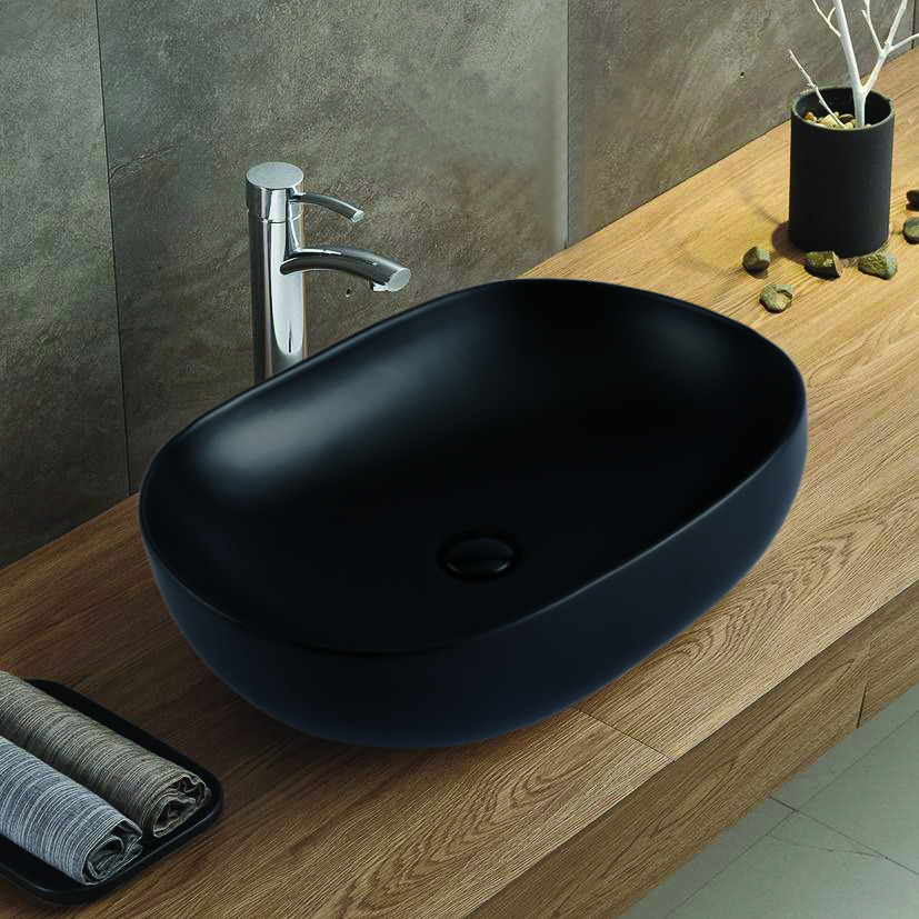 Раковина Azario накладная 600х415х135 цвет чёрный матовый (AZ-78326MB ...