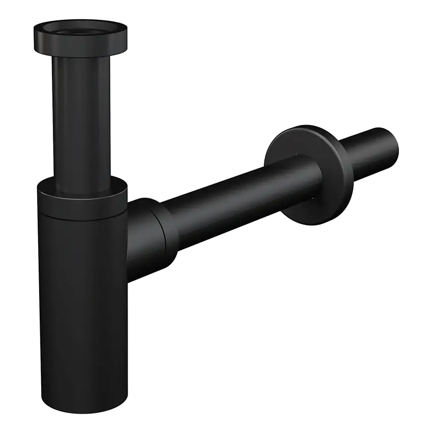 Сифон для раковины Alcadrain  DN32 DESIGN круглый, черный матовый (A400BLACK)