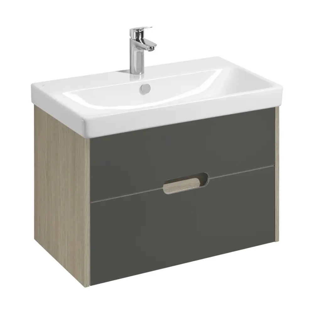 Тумба под раковину AQUATON Оливия 80 Грей/Дуб Ойстер (1A283101OLUG0)