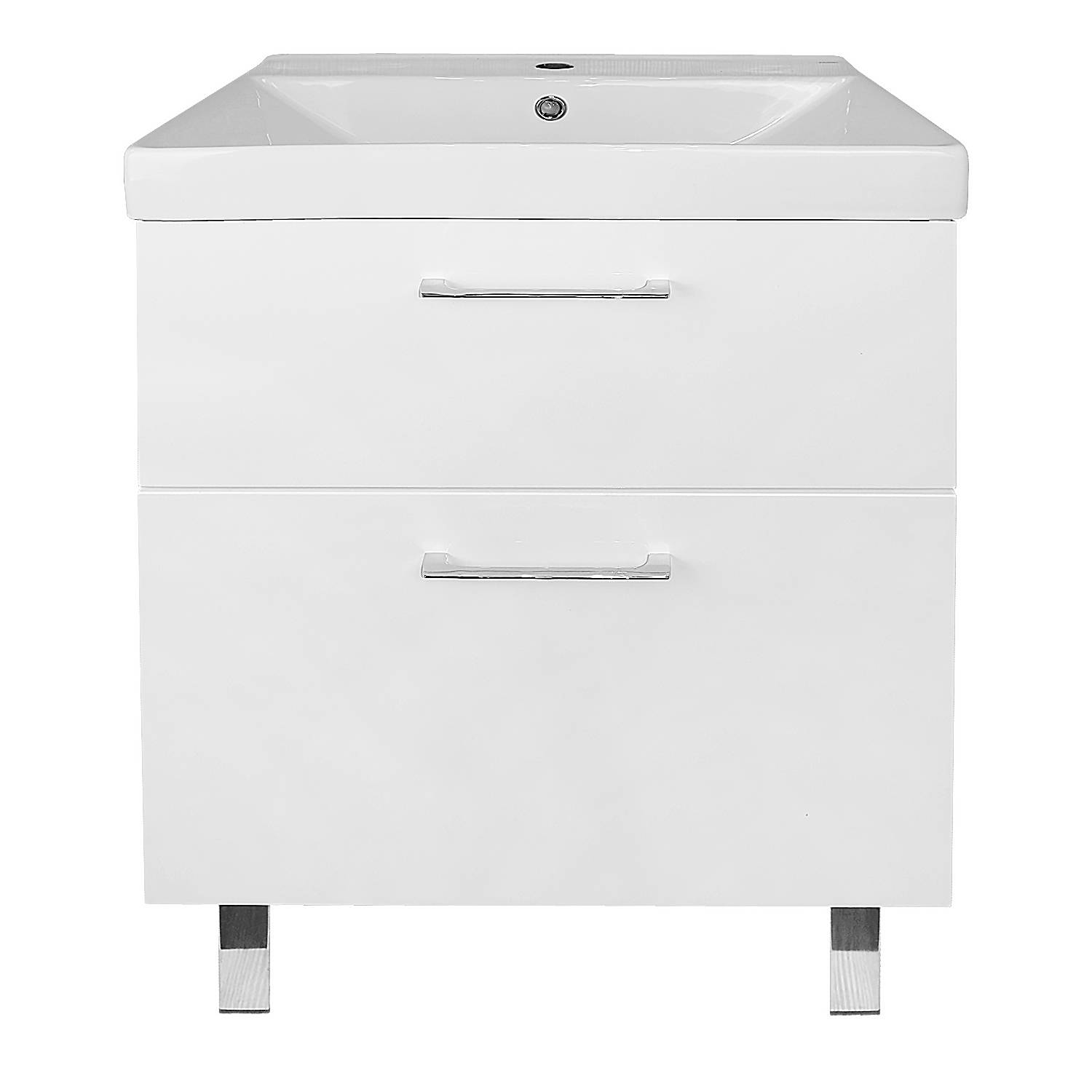 Комплект Azario Тумба Ника 60 Н 610х480х860 напольная, с раковиной Tempo 60, белый глянцевый (CS00091368)