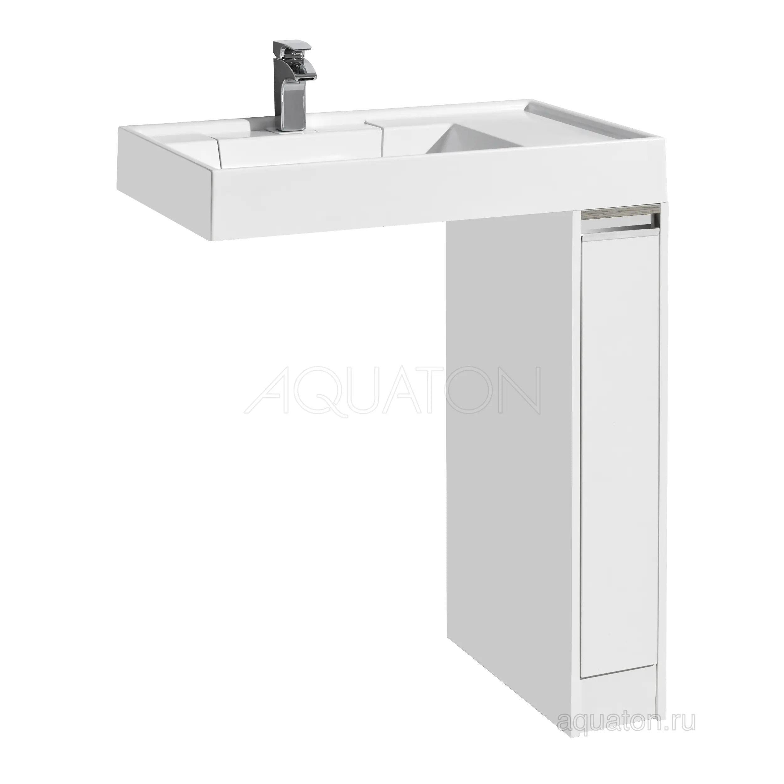 Тумба под стиральную машину AQUATON Лондри 20  (Раковина Рейн 80 белая)