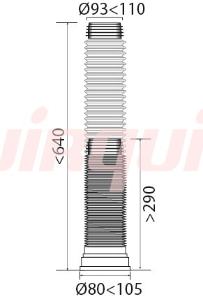 Труба для унитаза Wirquin гофрированная, армированная L 290-640 мм, D ...