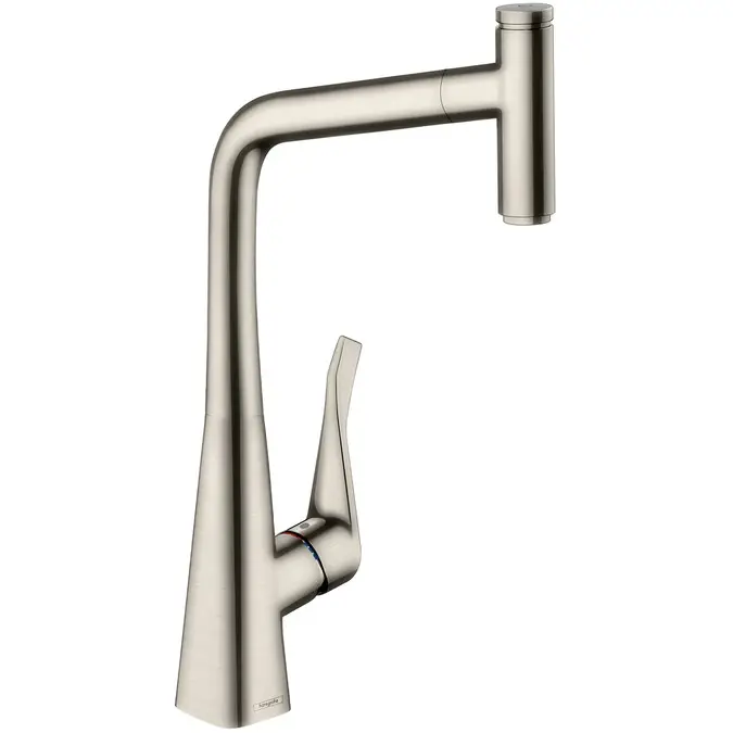Смеситель для кухни Hansgrohe Metris Select с выдвижным изливом, сталь (14884800)