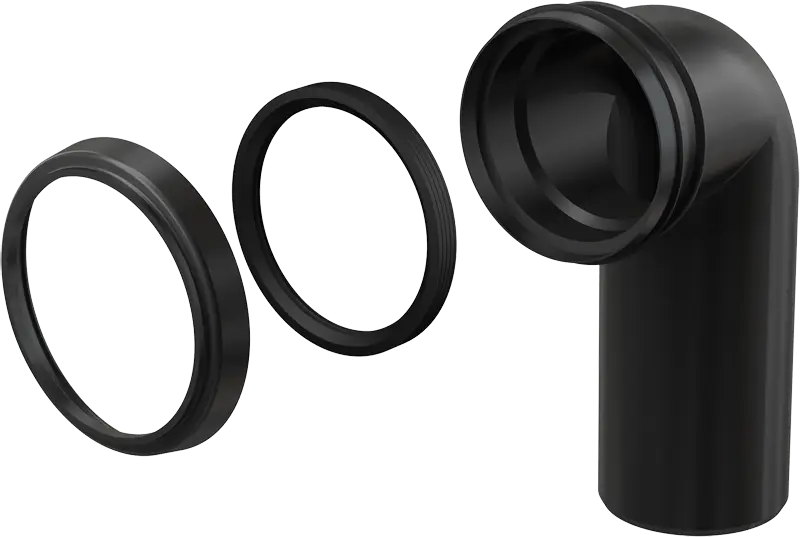 Стоковое колено Alcadrain 90/90, черный (M908)