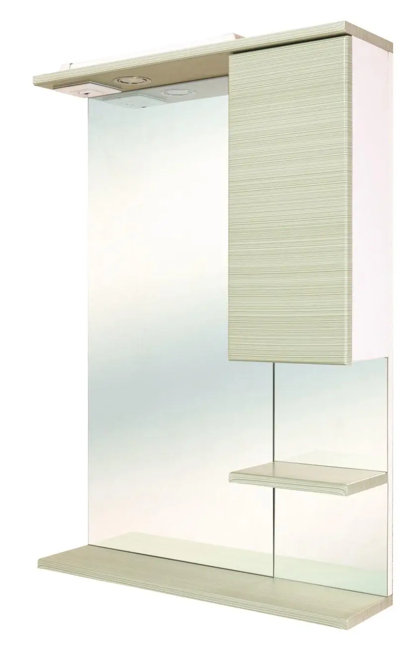 Зеркало - шкаф Onika ЭЛИТА 60.01 правосторонний, врезной LED-светильник, Олива (206022)