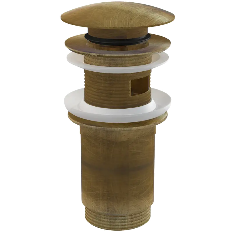 Донный клапан для раковины Alcadrain click/clack 5/4", ANTIC, с большой заглушкой, бронза (A392-ANTIC)