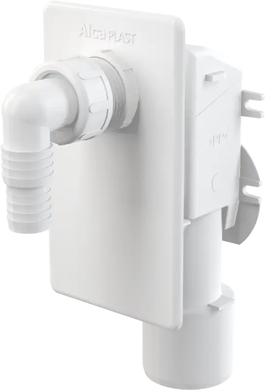Сифон для стиральной машины Alcadrain под штукатурку, белый (APS4)